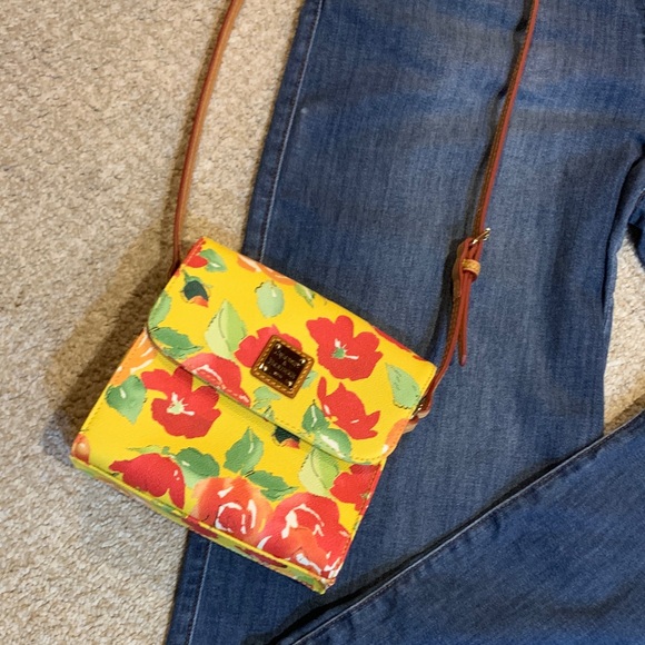 Dooney & Bourke Handbags - Dooney & Bourke Yellow Floral Crossbody Bag